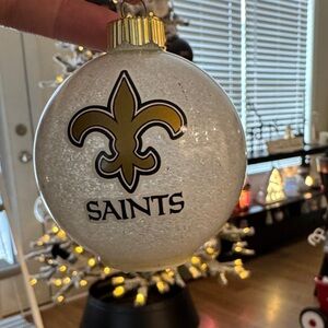 New Orleans Saints Gold and White Holiday Ornament